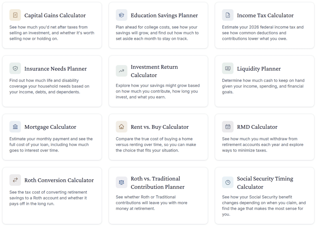 A list of SPG's planning tools.